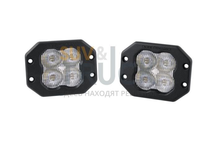 Противотуманные врезные белые LED-модули SS3 Sport SAE, янтарная подсветка